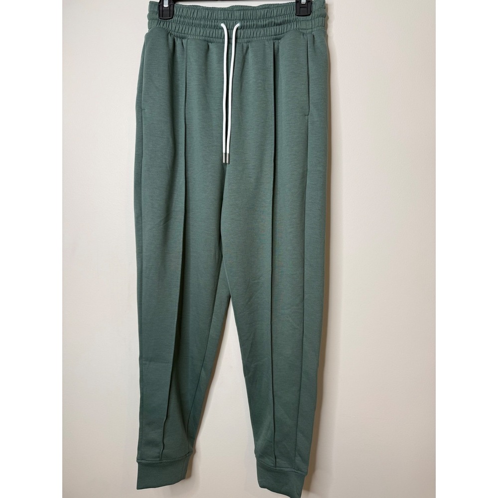 Zenana Women Forest Green Scuba Joggers Pintuck Drawstring Pants
